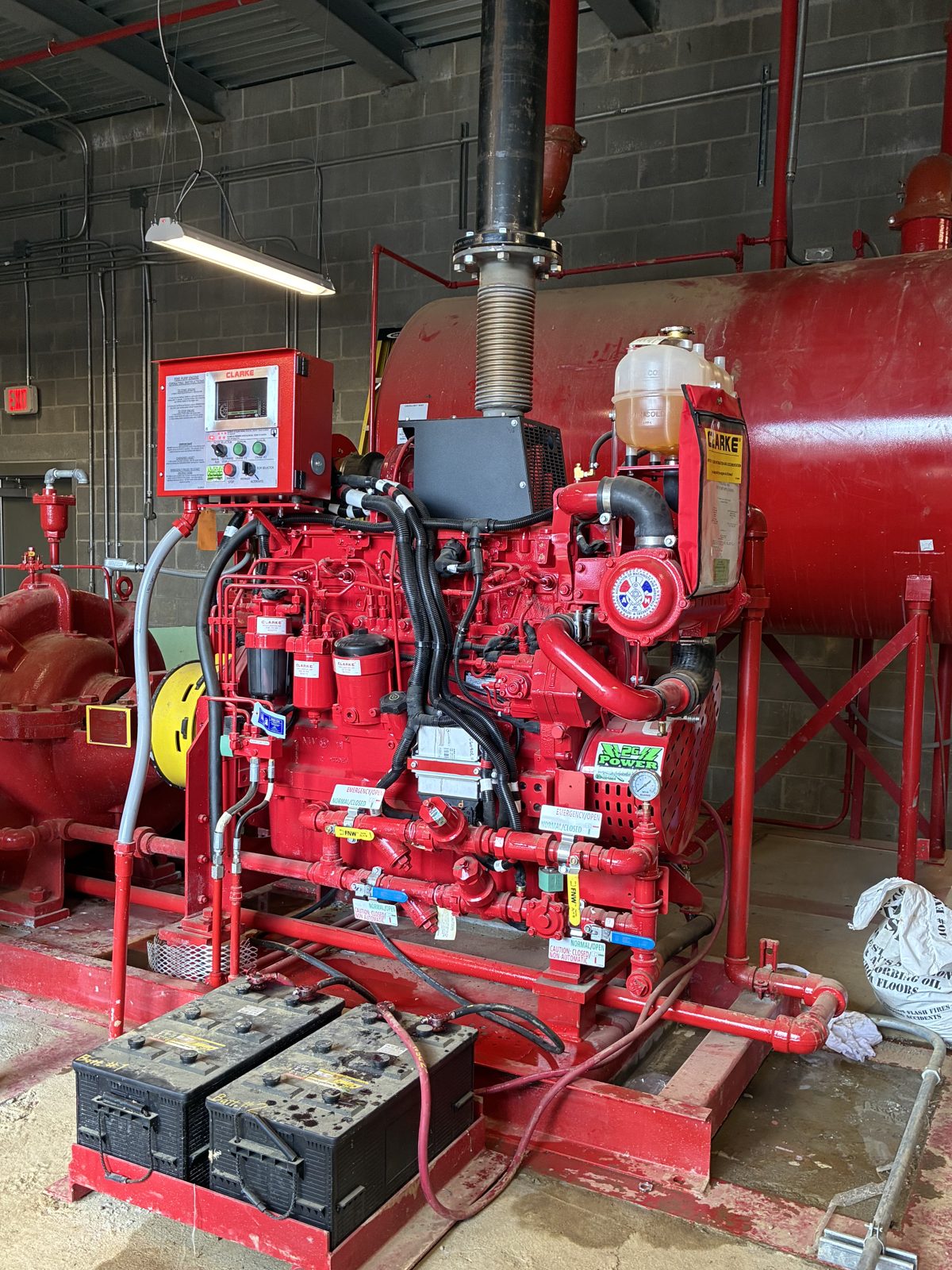 A commercial diesel fire pump and critical-power system serviced by 2G Power Solutions